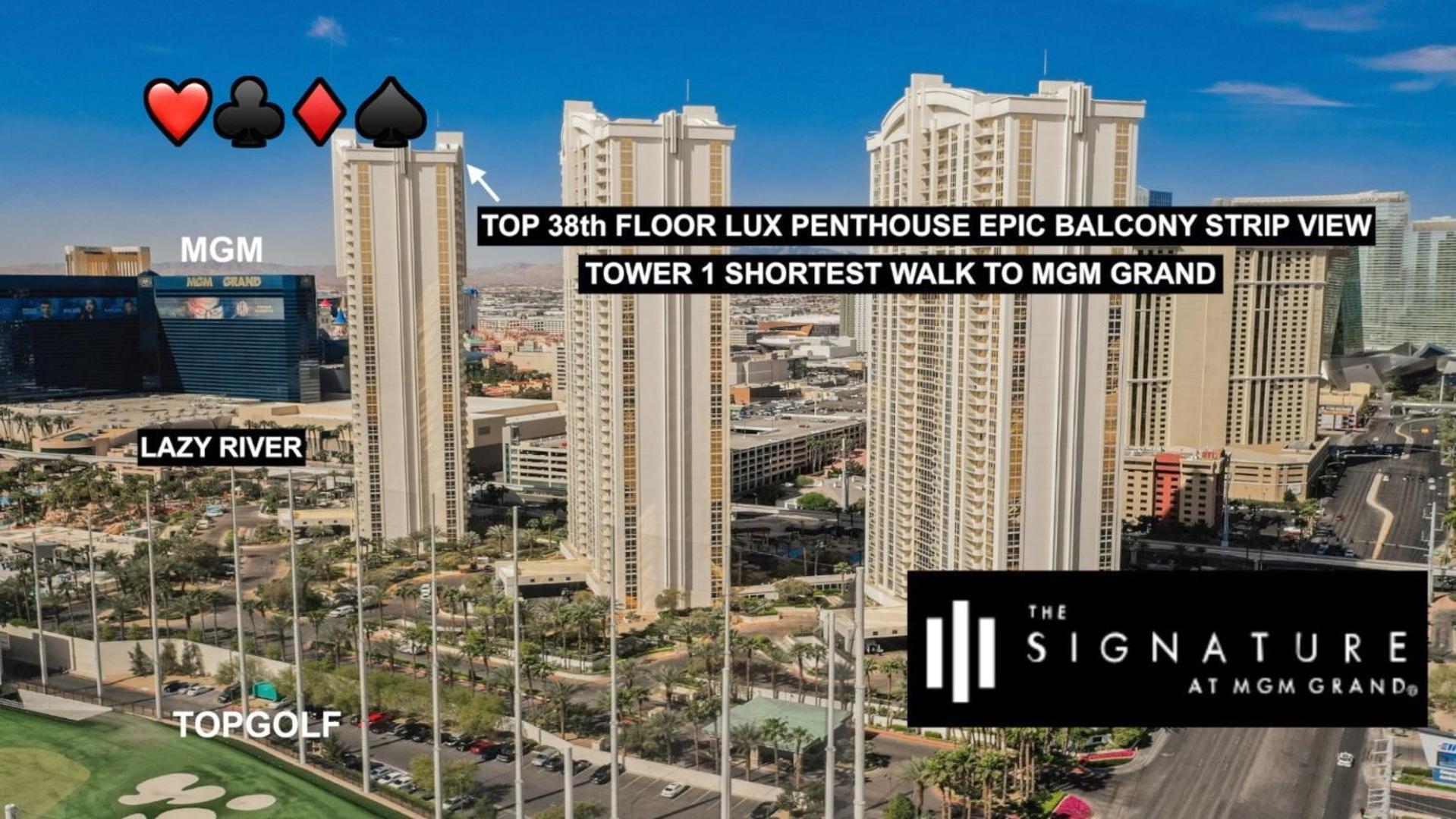 Signature Mgm Top 38Th Floor Penthouse Lux+ Best Balony Strip View Suite + No Resort Fee Las Vegas Dış mekan fotoğraf